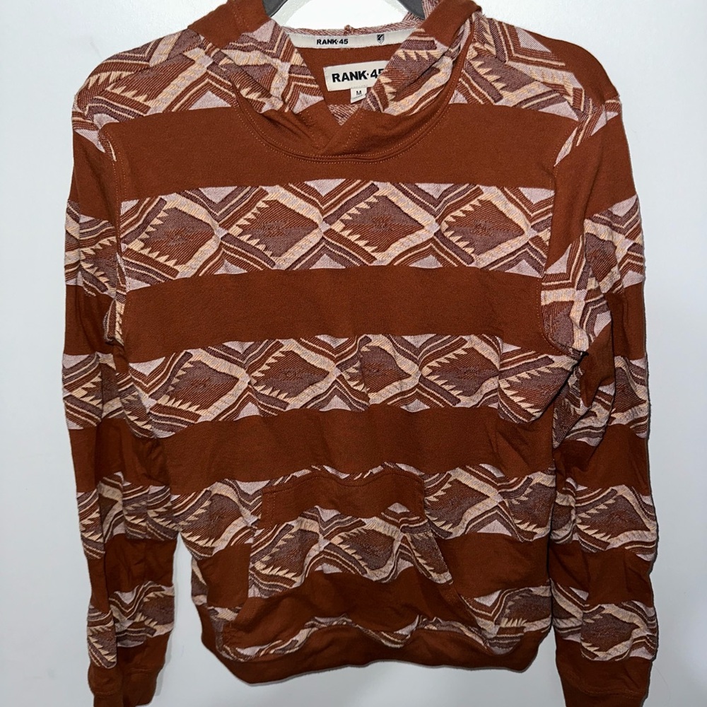 Rank 45 Women's Brown Patterned Hoodie